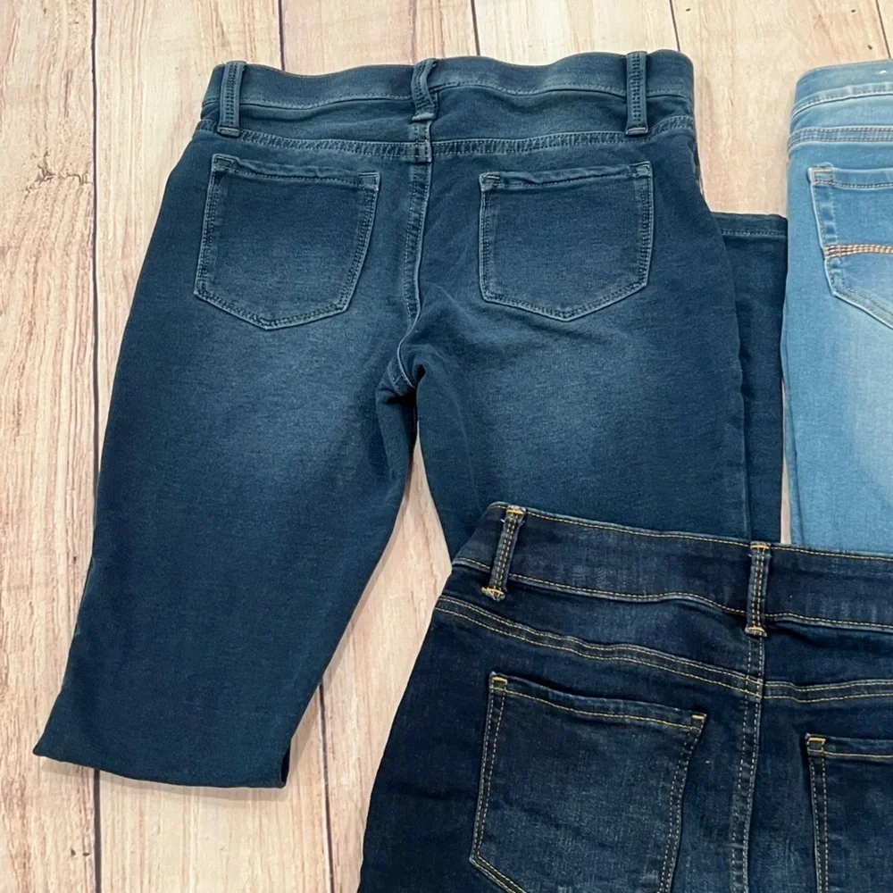 Justice Girls Size 12 Denim Bundle 2 Skinny Jeans + Button Front Skirt Y2K